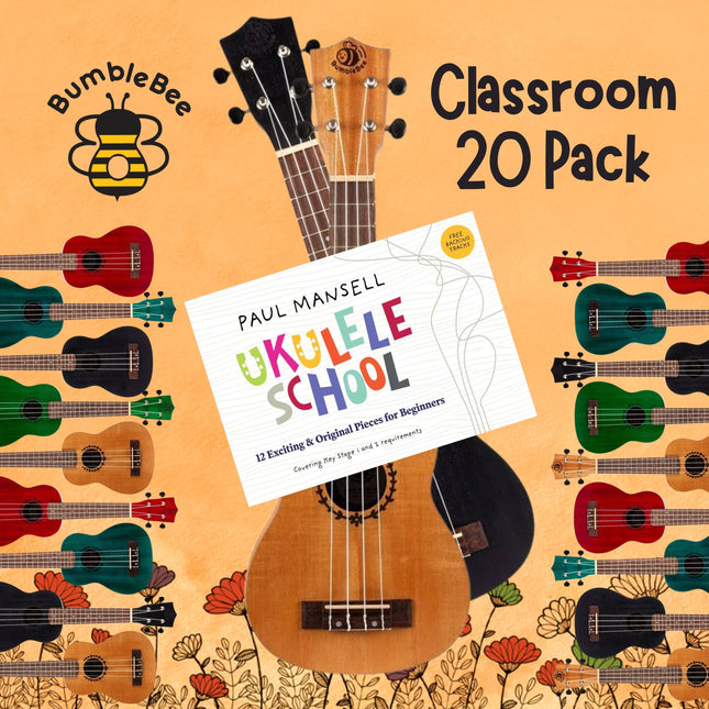 Bumblebee Wooden Soprano Complete Classroom Ukulele 20 Pack