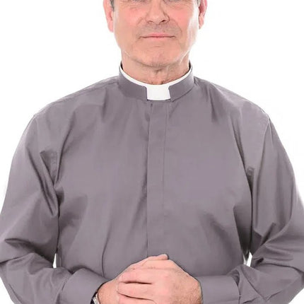 Men's Tonsure Double Cuff Long Sleeve Clerical Shirt