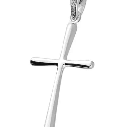 Silver Cross Pendant with Cubic Zirconia Bale (H4407/C)