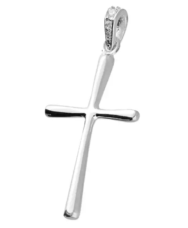 Silver Cross Pendant with Cubic Zirconia Bale (H4407/C)