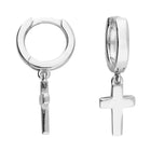 Plain Cross Silver Earrings (H4690/S)