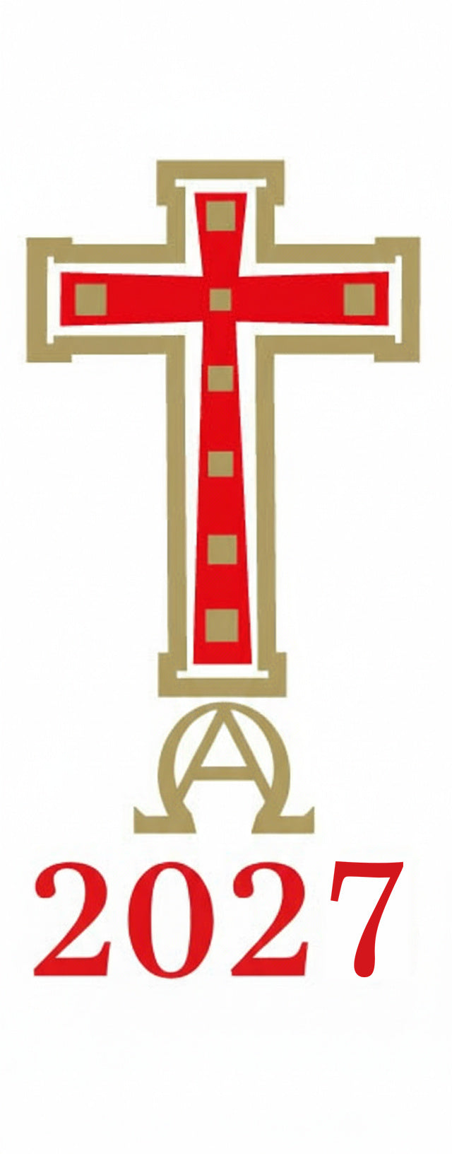 Candle Transfer Red and Gold Cross Square Pattern 2027
