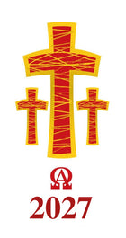 Candle Transfer Three Red and Gold Crosses 2027