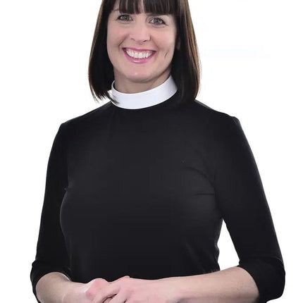 Women's Clerical Blouse - Black