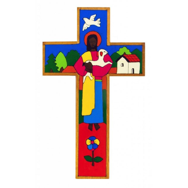 Traditional Good Shepherd Wooden Cross [1/32]