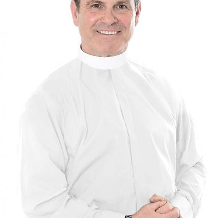 Tunic fly front clerical shirt - White