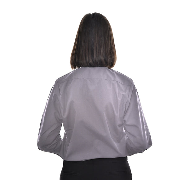 Woman's Clerical Long Sleeve Shirt - 1in Slip In Collar