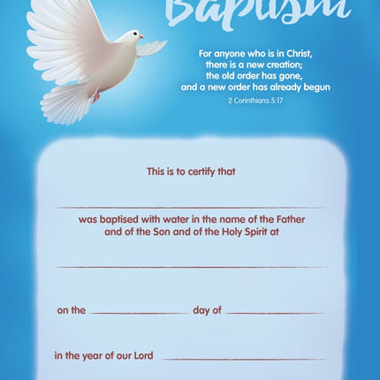 Dove - Baptism CertificateDove - Baptism Certificate