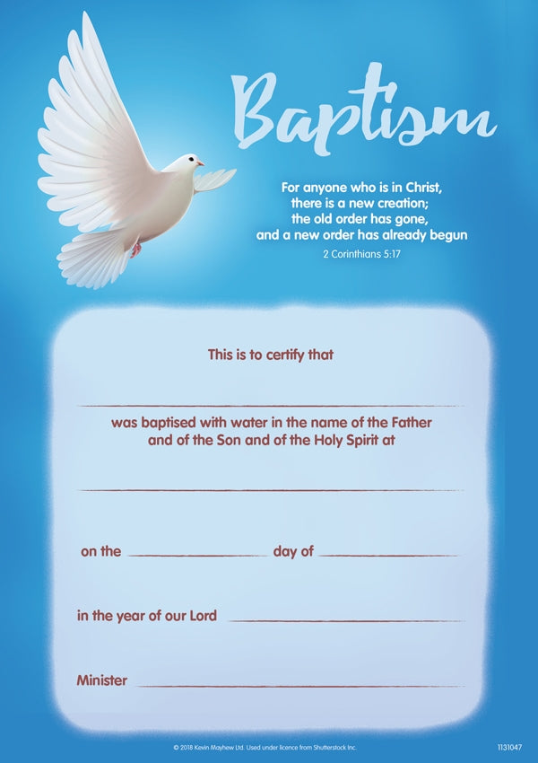 Dove - Baptism CertificateDove - Baptism Certificate