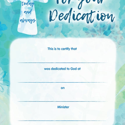 God Bless You - Dedication CertificateGod Bless You - Dedication Certificate