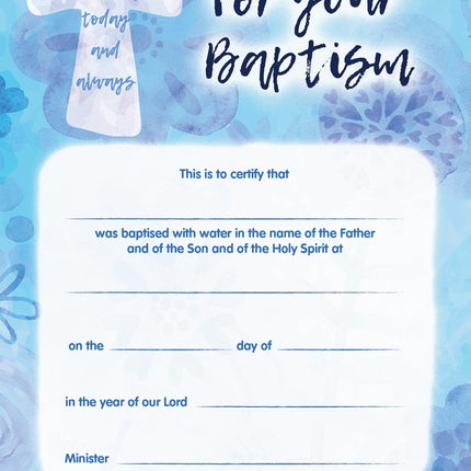 God Bless You - Baptism Blue CertificateGod Bless You - Baptism Blue Certificate
