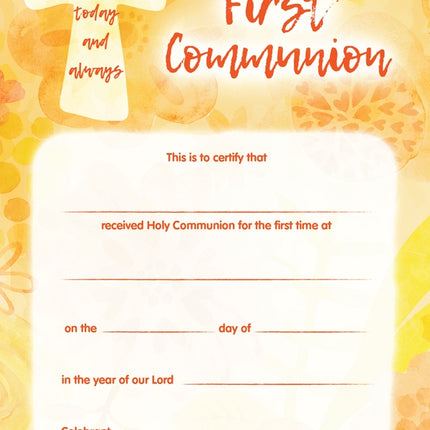 God Bless You - First Communion CertificateGod Bless You - First Communion Certificate