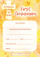 God Bless You - First Communion CertificateGod Bless You - First Communion Certificate