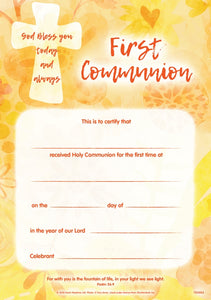 God Bless You - First Communion CertificateGod Bless You - First Communion Certificate