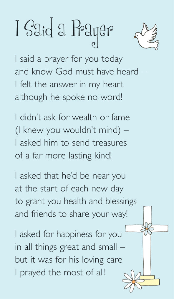 Prayer Card-I Said A PrayerPrayer Card-I Said A Prayer