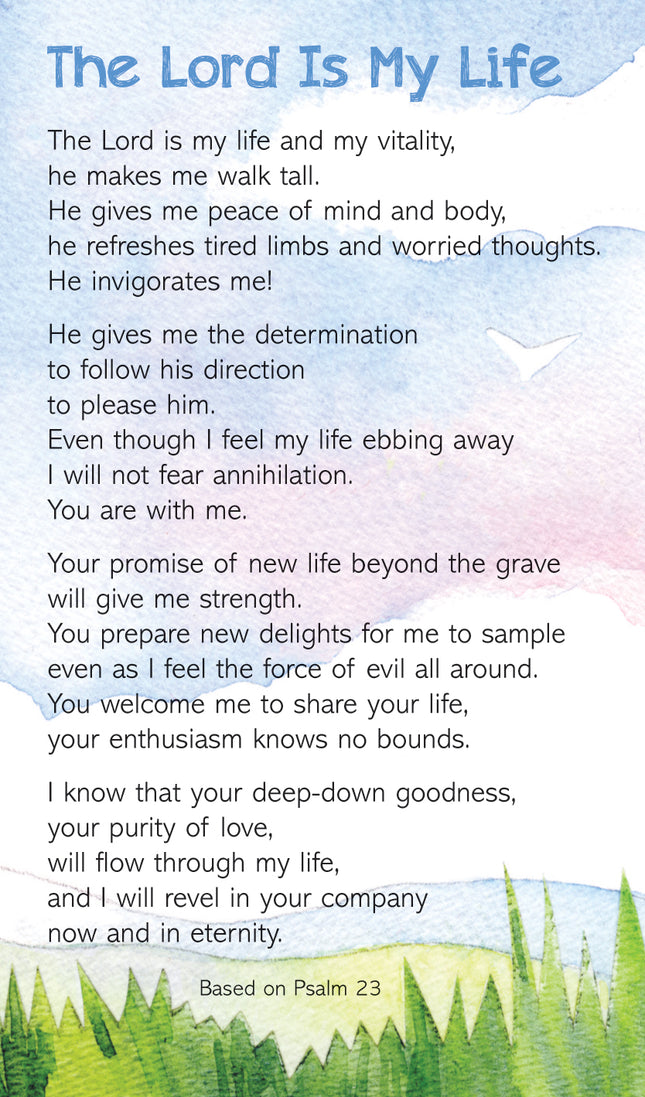 Prayer Card - The Lord Is My LifePrayer Card - The Lord Is My Life