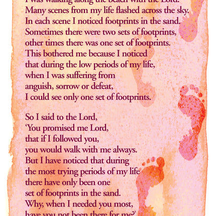 Prayer Card - FootprintsPrayer Card - Footprints