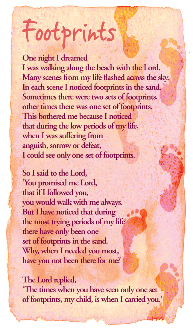 Prayer Card - FootprintsPrayer Card - Footprints