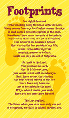 Prayer Card - FootprintsPrayer Card - Footprints