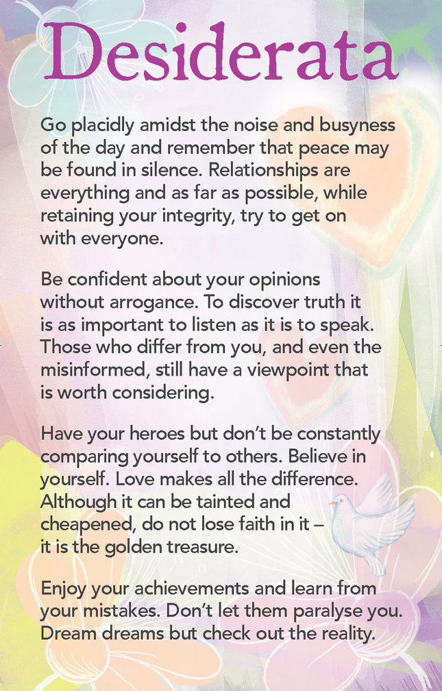 Prayer Card - DesiderataPrayer Card - Desiderata