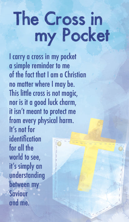 The Cross In My Pocket - Prayer Card (Double Sided)The Cross In My Pocket - Prayer Card (Double Sided)