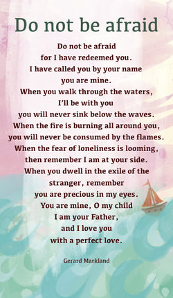 Do Not Be Afraid - Prayer Card  Do Not Be Afraid - Prayer Card  
