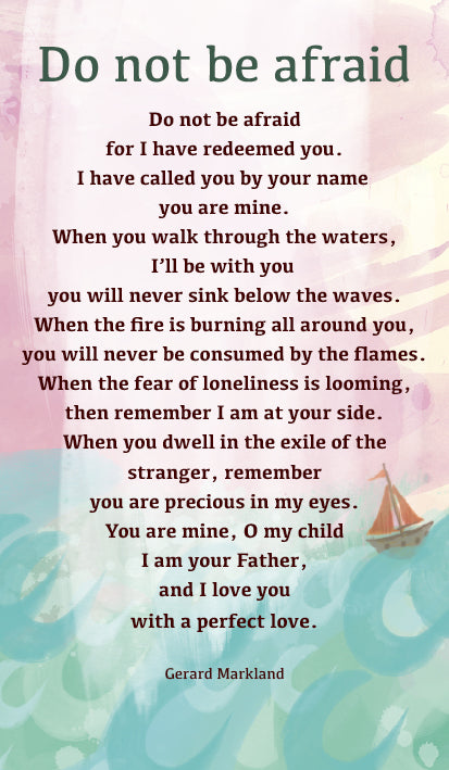 Do Not Be Afraid - Prayer Card  Do Not Be Afraid - Prayer Card  