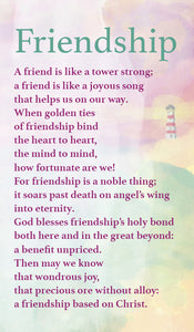 Friendship - Prayer CardFriendship - Prayer Card