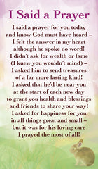 I Said A Prayer - Prayer CardI Said A Prayer - Prayer Card