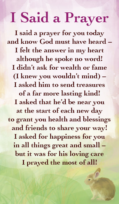 I Said A Prayer - Prayer CardI Said A Prayer - Prayer Card