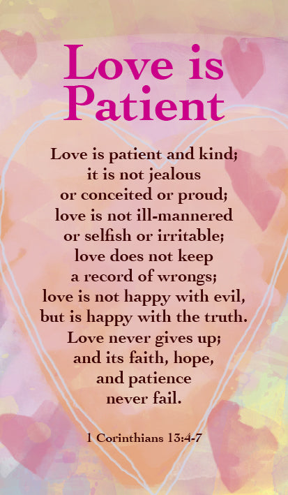 Love Is Patient - Prayer CardLove Is Patient - Prayer Card