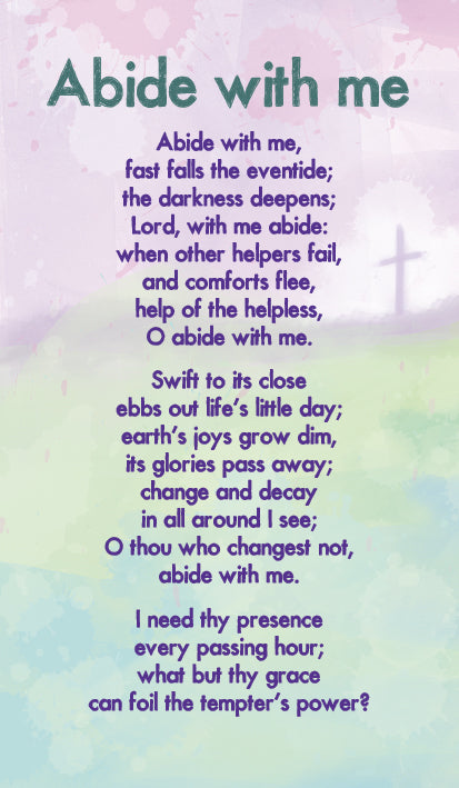 Abide With Me - Hymn Card (Double Sided)Abide With Me - Hymn Card (Double Sided)