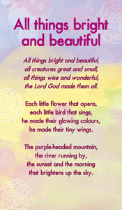 All Things Bright And Beautiful - Hymn Card (Double Sided)All Things Bright And Beautiful - Hymn Card (Double Sided)