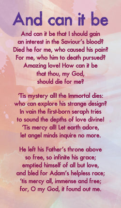 And Can It Be - Hymn Card  (Double Sided)And Can It Be - Hymn Card  (Double Sided)