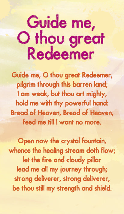 Guide Me, O Thou Great Redeemer - Hymn Card  (Double Sided)Guide Me, O Thou Great Redeemer - Hymn Card  (Double Sided)