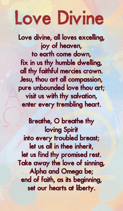Love Divine - Hymn Card  (Double Sided)Love Divine - Hymn Card  (Double Sided)