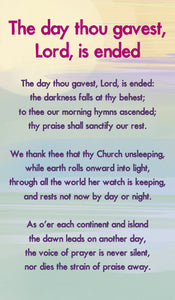 The Day Thou Gavest, Lord, Is Ended - Hymn Card  (Double Sided)The Day Thou Gavest, Lord, Is Ended - Hymn Card  (Double Sided)