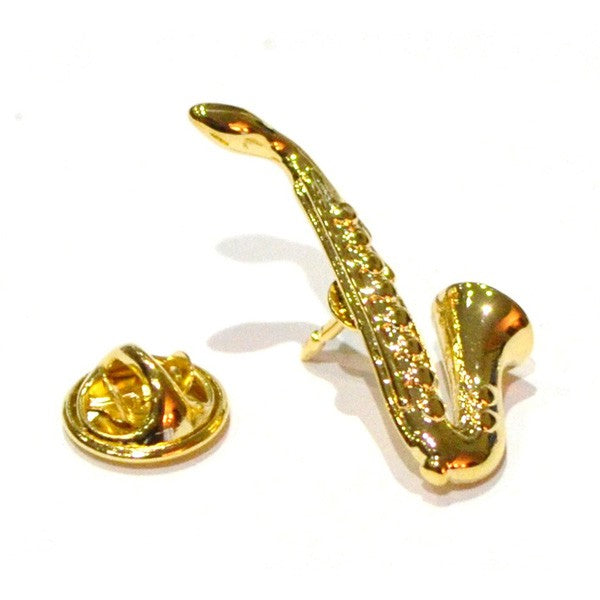 Golden Saxophone Lapel Pin Badge  (X2Ajtp126)  Golden Saxophone Lapel Pin Badge  (X2Ajtp126)  