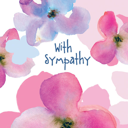 With Deepest Sympathy - Pink/Blue Flowers -  Standard Card  With Deepest Sympathy - Pink/Blue Flowers -  Standard Card  