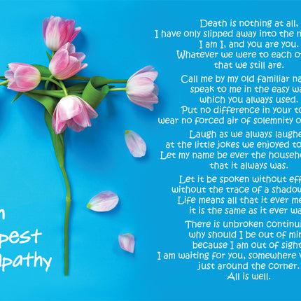 With Deepest Sympathy - Death Is Nothing At All -  Standard CardWith Deepest Sympathy - Death Is Nothing At All -  Standard Card