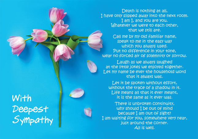 With Deepest Sympathy - Death Is Nothing At All -  Standard CardWith Deepest Sympathy - Death Is Nothing At All -  Standard Card