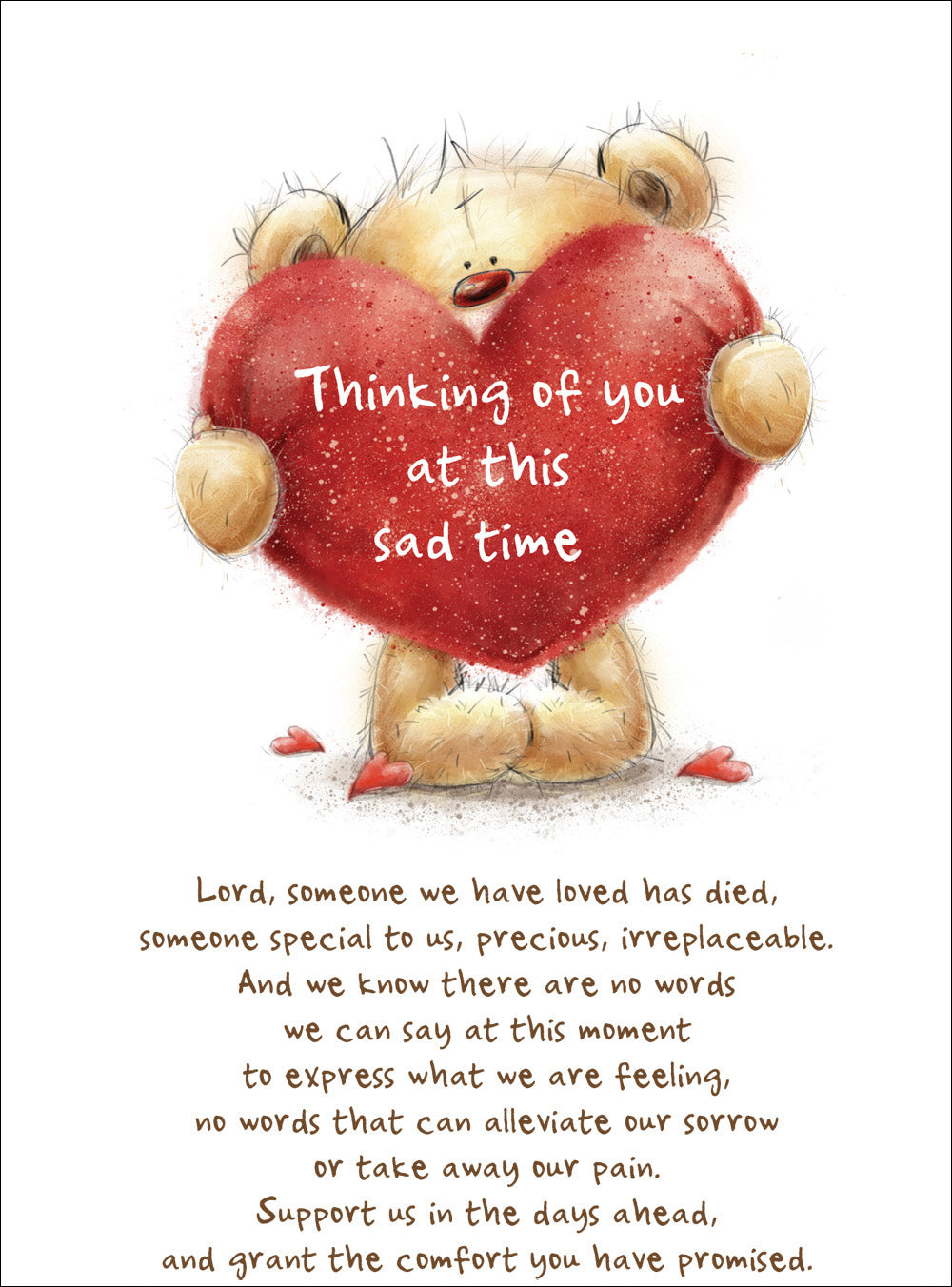 Thinking Of You At This Sad Time - Bear With Heart-  Standard CardThinking Of You At This Sad Time - Bear With Heart-  Standard Card