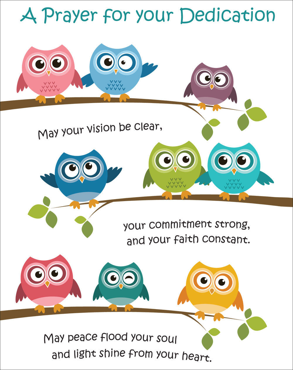 A Prayer For Your Dedication - Owls -  Standard CardA Prayer For Your Dedication - Owls -  Standard Card