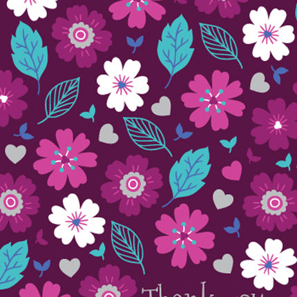 Thank You - Flowers Foil Textured StdThank You - Flowers Foil Textured Std