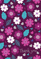 Thank You - Flowers Foil Textured StdThank You - Flowers Foil Textured Std