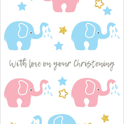 With Love Christening (Elephants) - Std Card  Gloss (6 Pack)With Love Christening (Elephants) - Std Card  Gloss (6 Pack)