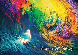 Happy Birthday - Wave Std Card  Gloss (6 Pack)Happy Birthday - Wave Std Card  Gloss (6 Pack)