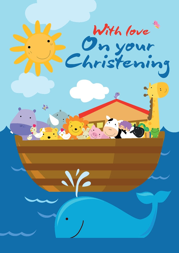 On Your Christening - Noah Whale Std Card  Gloss (6 Pack)On Your Christening - Noah Whale Std Card  Gloss (6 Pack)
