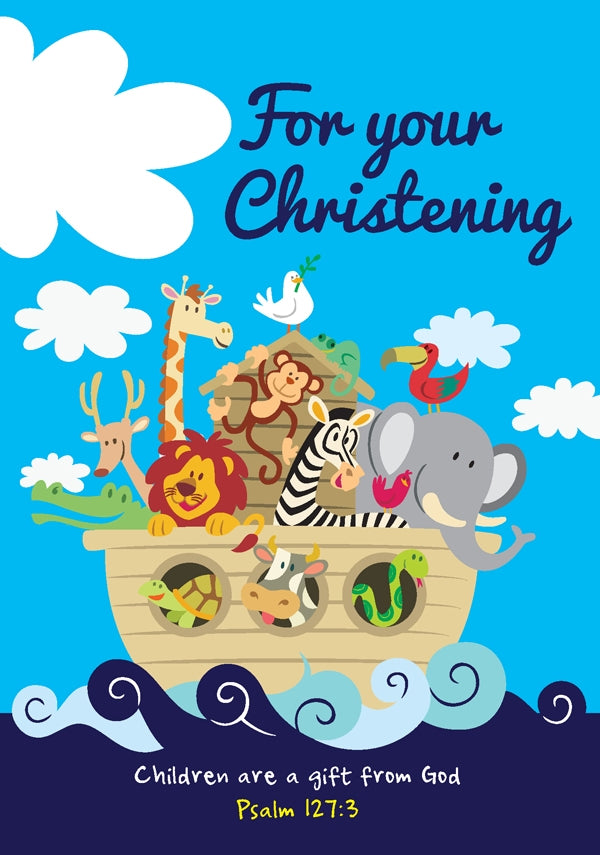 For Your Christening - Noahs Boat Std Card  Gloss (6 Pack)For Your Christening - Noahs Boat Std Card  Gloss (6 Pack)