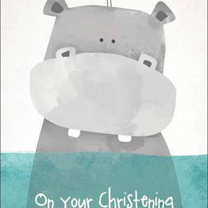 On Your Christening - Hippo Std Card  Gloss (6 Pack)On Your Christening - Hippo Std Card  Gloss (6 Pack)
